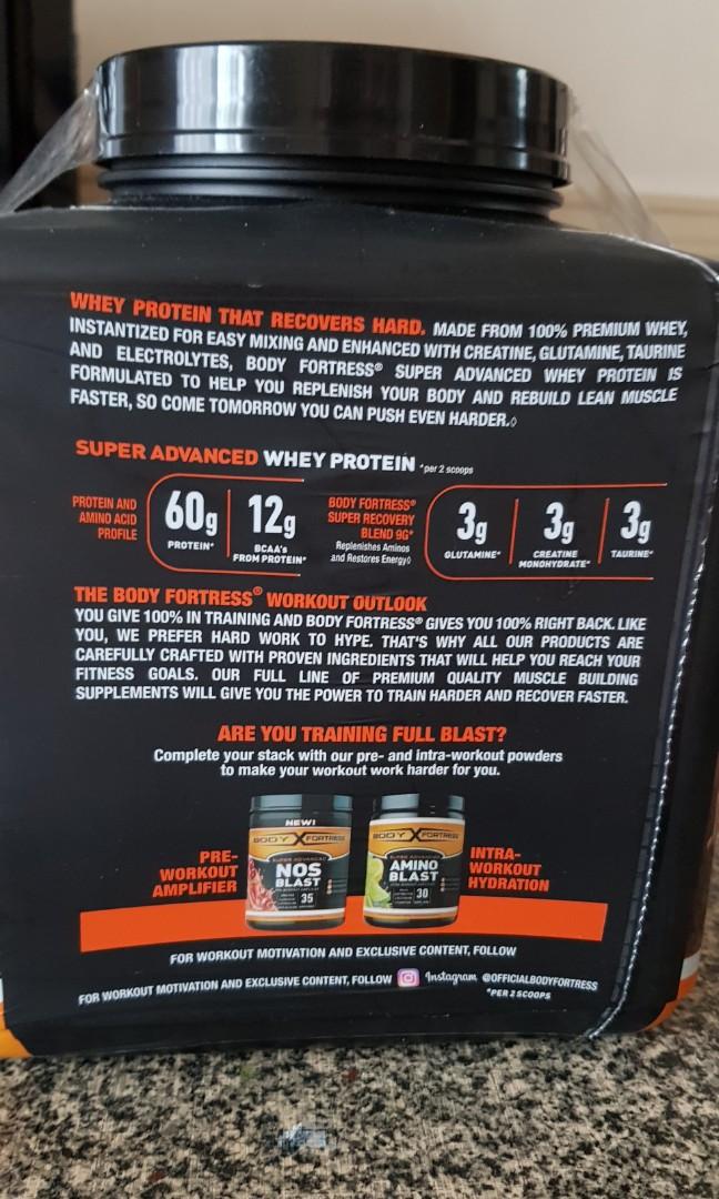 Body Fortress Whey Protein, Health & Nutrition, Health ...