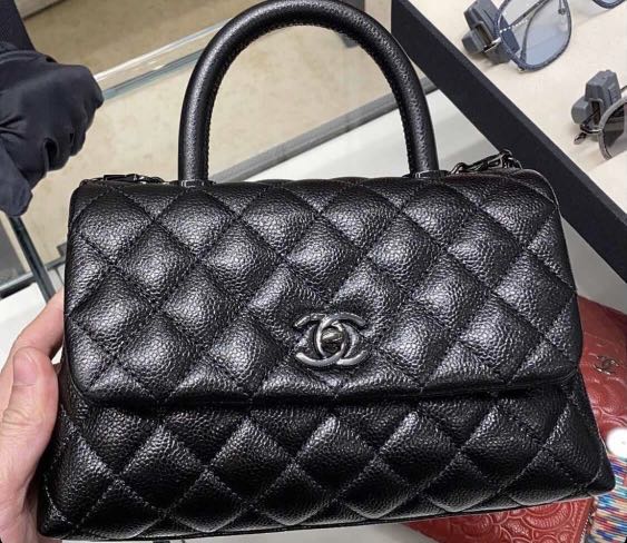 Chanel Small So Black Coco Handle Flap Bag - Black Handle Bags