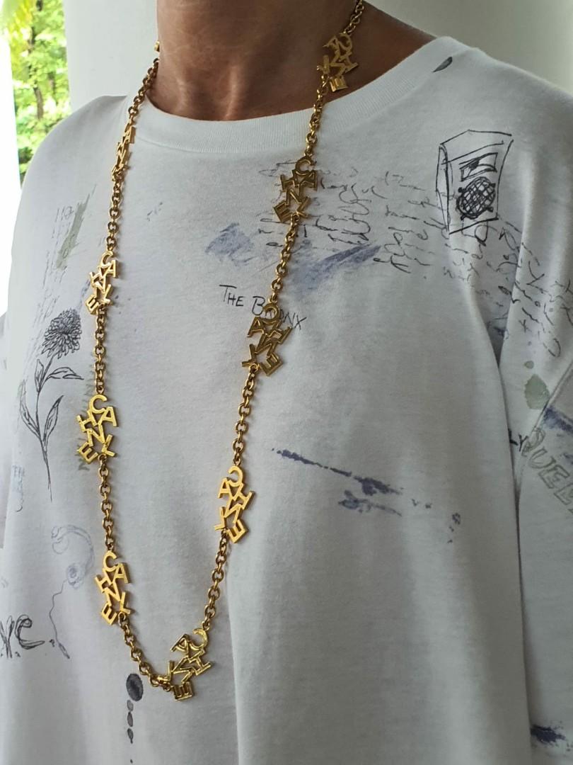 Gold chain chanel necklace clearance