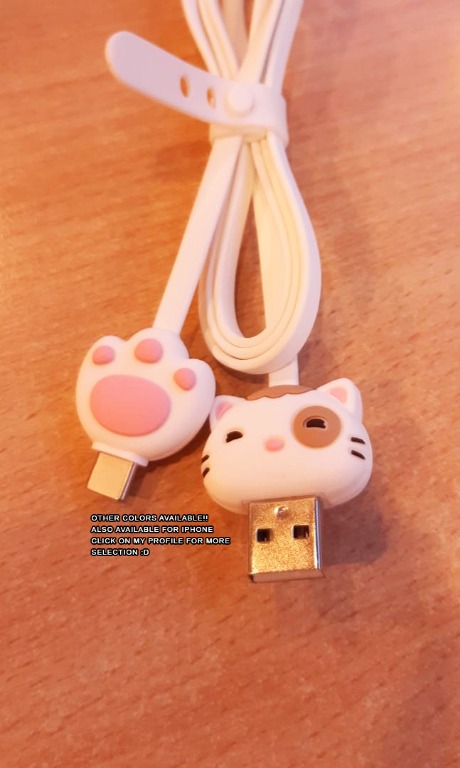 Meet at Any MRT Cute cat Type-C fast-charging cable 1m (white) brand ...