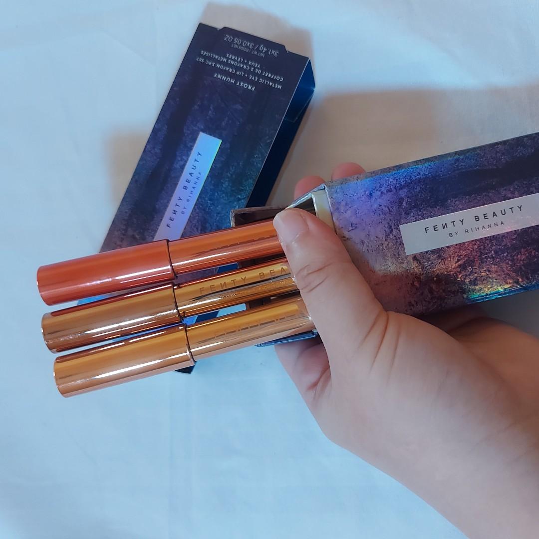 FENTY BEAUTY FROST HUNNY METALLIC EYE LIP CRAYON 3 PC SET