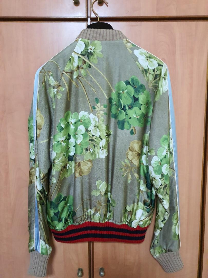 Gucci Bloom Silk Bomber Jacket