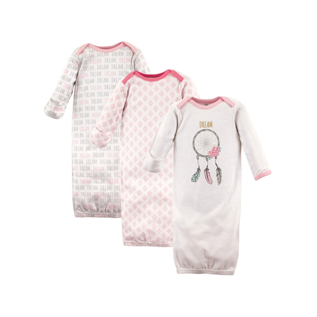 Hudson Baby Girl Sleeping Gowns, 3pack, Babies & Kids, Babies & Kids