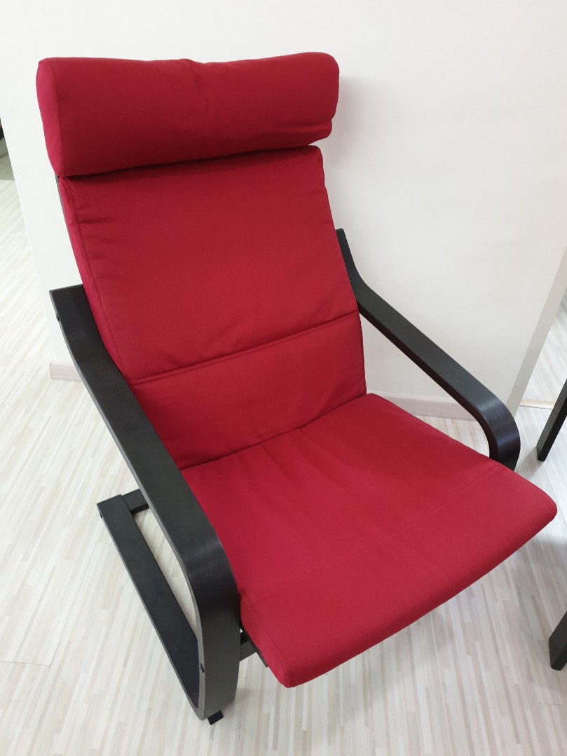 Ikea Poang Armchair with Foot Rest, Furniture & Home Living, Furniture