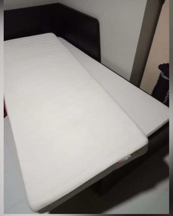 IKEA pullout double bed with storage and mattress, Furniture & Home