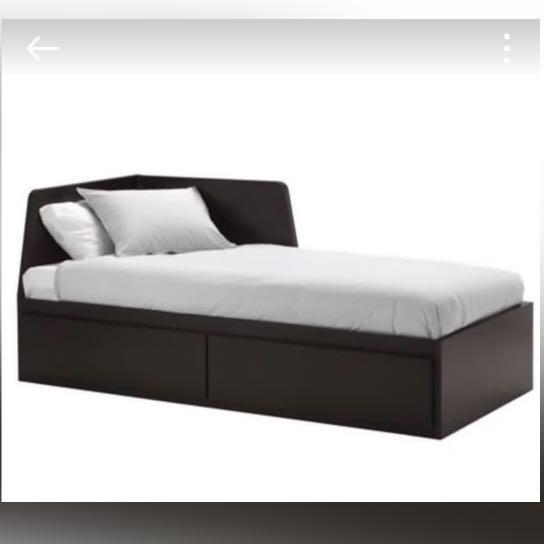 IKEA pullout double bed with storage and mattress, Furniture & Home