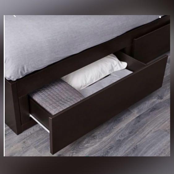 IKEA pullout double bed with storage and mattress, Furniture & Home