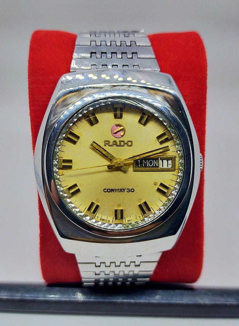 Jam Tangan Rado Conway 30 Automatic Swiss Vintage Full Original Fesyen Pria Jam Tangan Di Carousell