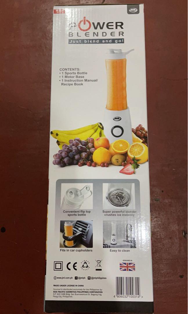 JML Power Blender (Category: Juicers, Blenders & Grinders) located in Pasay City. Submitted by kkalien (Listing ID 1082137328, Image 2). Description: BRAND NEW JML POWER BLENDER 🍊Blend and drink from the same 16 ounce bottle 🍌Compact size fits auto cup holder 🍓High-powered base motor and spill-resistant 🍇Great for mixing protein shakes, smoothies and cocktails 🍋Includes 2 additional bottles Shipping fee would be shouldered by the buyer. Paym