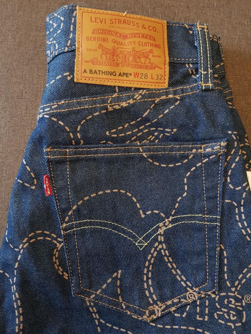 BAPE x Levi's 501 Jeans Camo Rare, Luxury, Apparel on Carousell