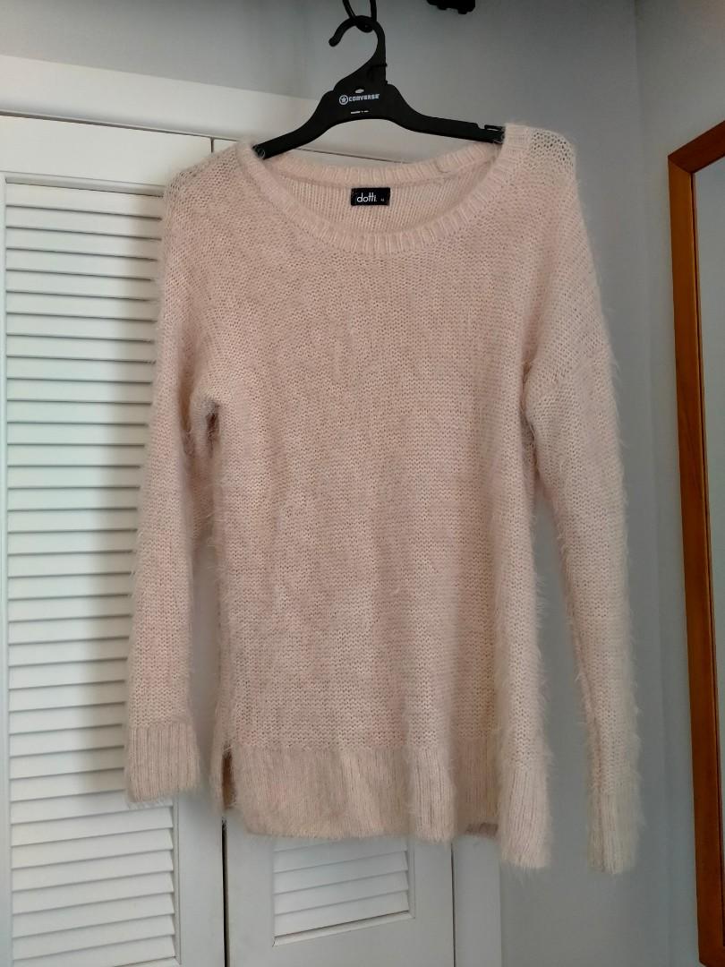 Light pink nude warm fluffy jumper Women s Fashion Clothes on