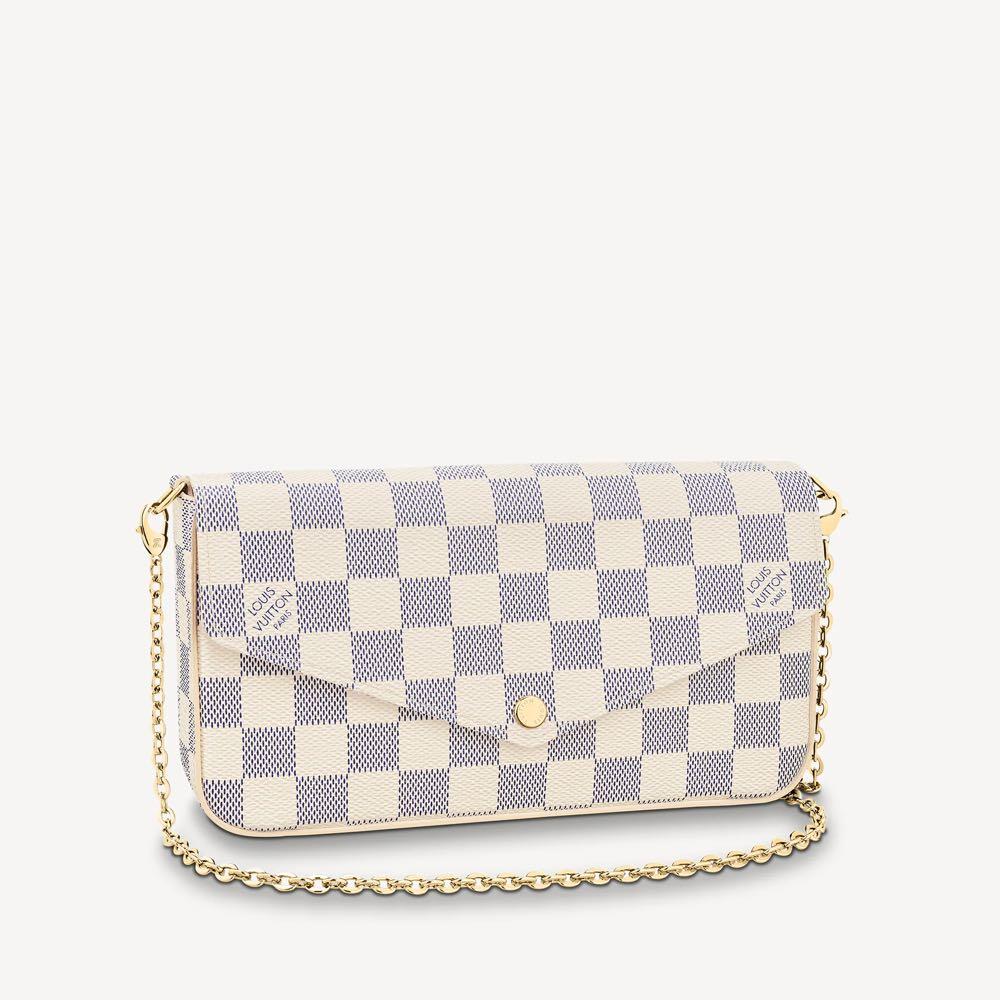 Felicie Pochette Damier White Azur Canvas, Luxury, Bags & Wallets on  Carousell