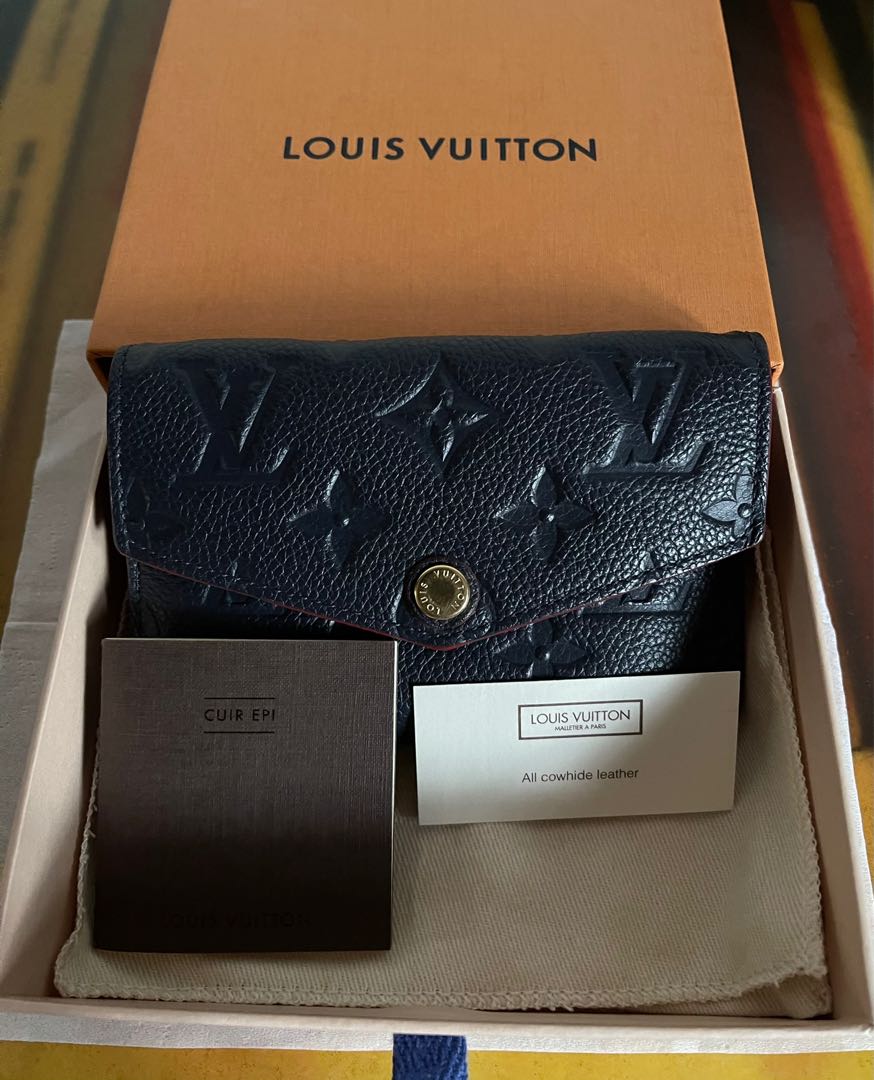 Authentic Louis Vuitton Key Pouch Empreinte Leather Marine Rouge