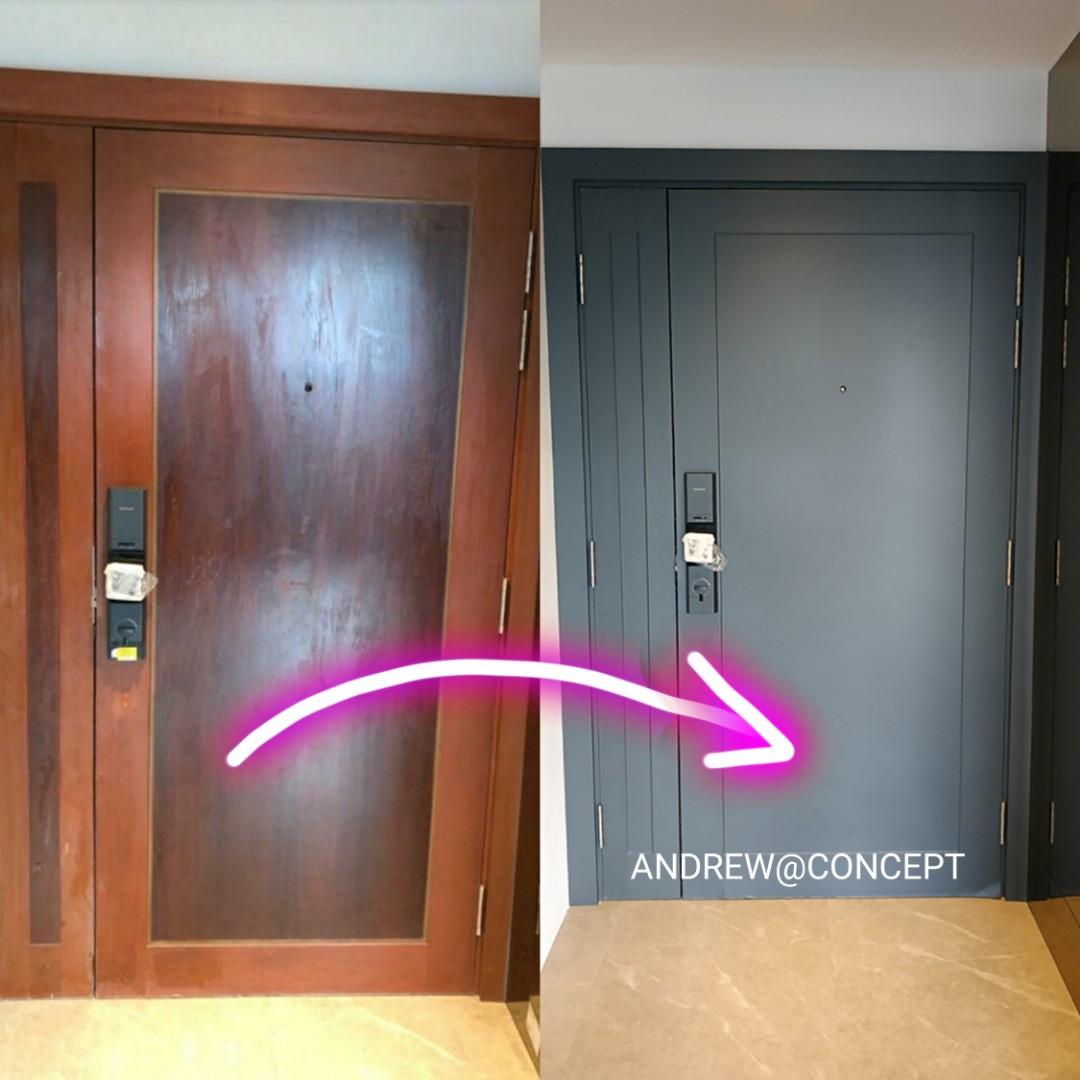 main door vinyl wrap total transformation furniture home living furniture other home furniture on carousell