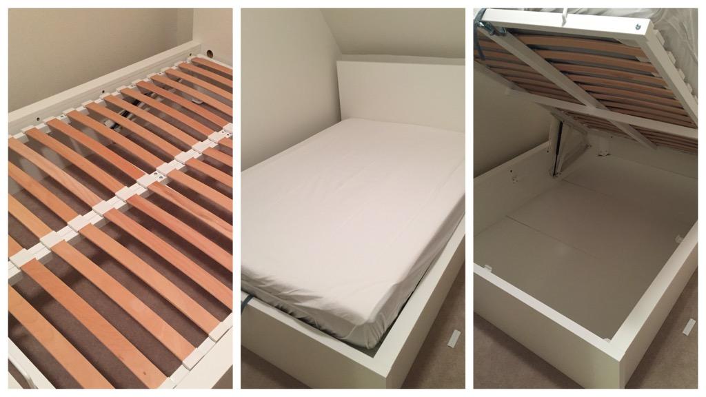 MALM Pull up storage bed MORGEDAL Foam mattress Home