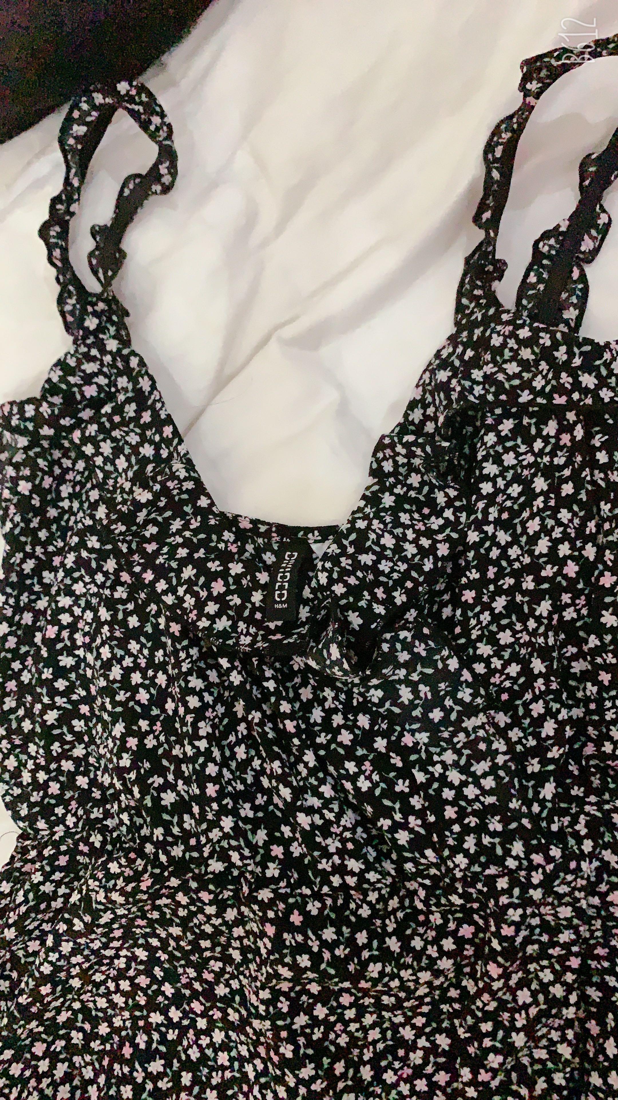 Black Floral Dress HM Divided with Tags 