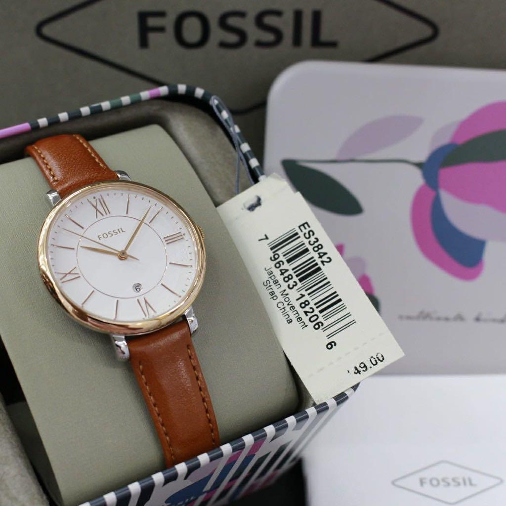 Original 100 Fossil Watch Jacqueline ES3842 Fesyen Wanita Jam