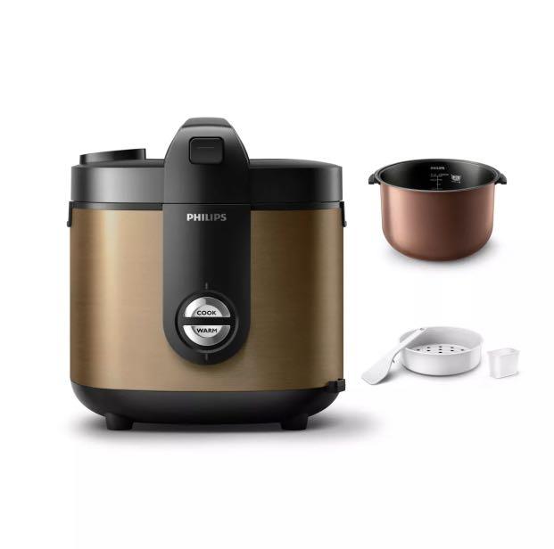 Philips Rice Cooker (Pro Ceramic Pot) (Category: Cookers) located in Pasig City. Submitted by marketplacesellinginc (Listing ID 1082130179, Image 2). Description: Cooks every grain of rice perfectly With the ultimate, long-lasting ProCeramic+ Pot Philips state of the art 5-layer ProCeramic+ pot is 5x harder than normal coatings ensuring your pot lasts longer and thanks to the 3D heating system, every grain is well-cooked for you and your family t