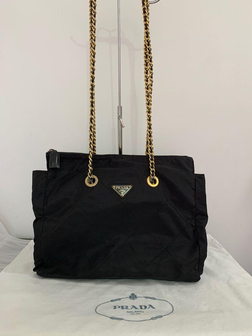 Prada nylon chain shoulder bag, Luxury, Bags & Wallets on Carousell