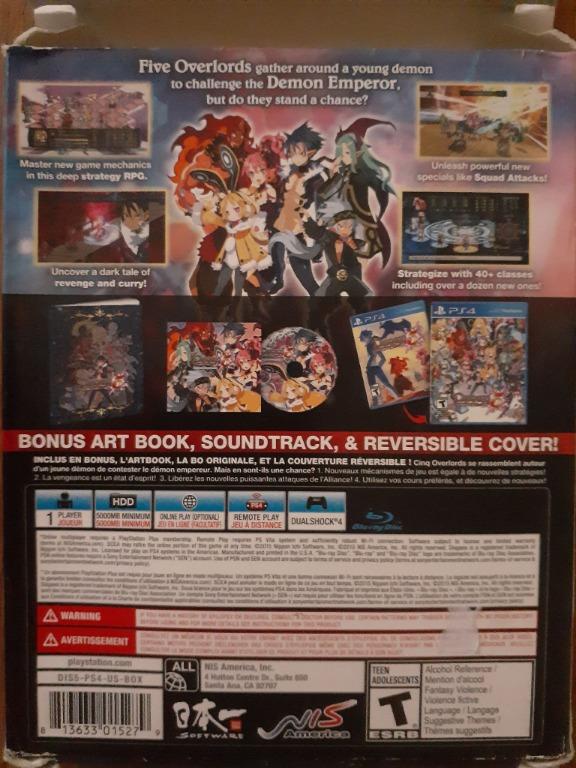 PS4 Disgaea 5 (Launch Edition) (Category: PlayStation) located in Quezon City. Submitted by overlord_jt56 (Listing ID 1082073939, Image 2). Description: Sellin PS4 Game: Disgaea 5 Launch Edition 2nd hand Good-Very good condition Complete (soundtrack, box, game, artwork) RFS: Need Cash Meetup: Stellar Place, Visayas Avenue (Weekdays- Tue and Thur) Can be shipped (grab or lalamove)- buyer should arrange shipment and shoulder the delivery expense. (