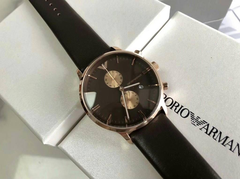 READY STOCK ORIGINAL EMPORIO ARMANI GIANNI CHRONOGRAPH BROWN