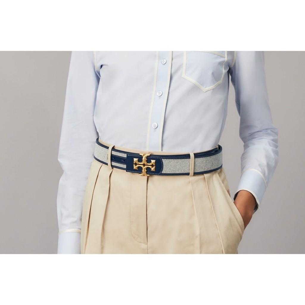 Tory burch Eleanor Canvas Logo Belt, Women's Fashion, Watches &  Accessories, Belts on Carousell