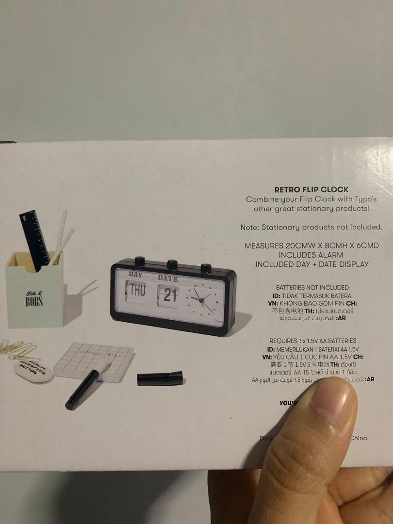 TYPO Retro Flip Clock, Furniture & Home Living, Home Decor, Clocks on