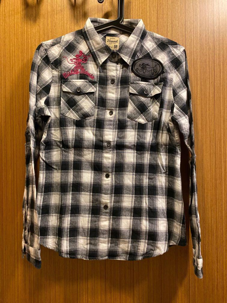 Disney Women Flannel Long Sleeve Shirt 