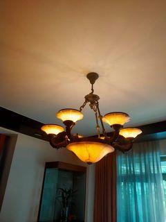 Elegant Grand Gorgeous Vintage Chandelier Marble Lamp Ceiling