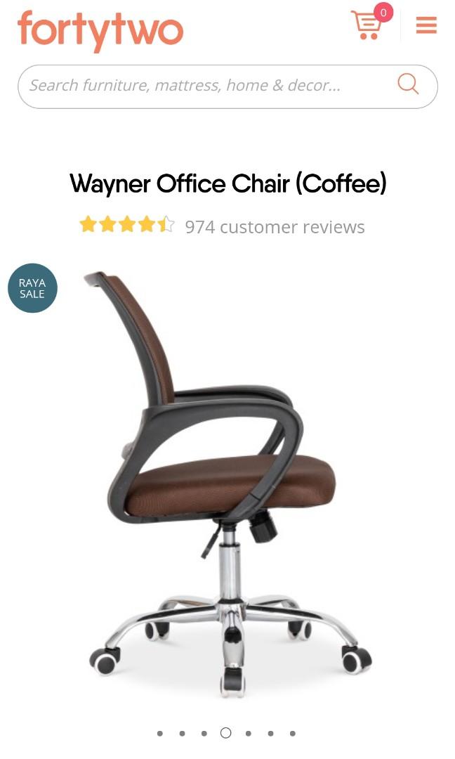 Wayner Office Chair Coffee Furniture Home Living Furniture Chairs on Carousell
