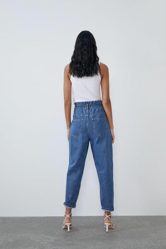 ZARA denim paperbag jeans, Women's Fashion, Bottoms, Jeans on Carousell