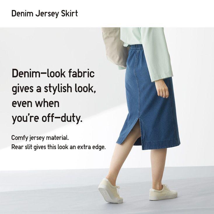 Uniqlo denim cheap jersey skirt