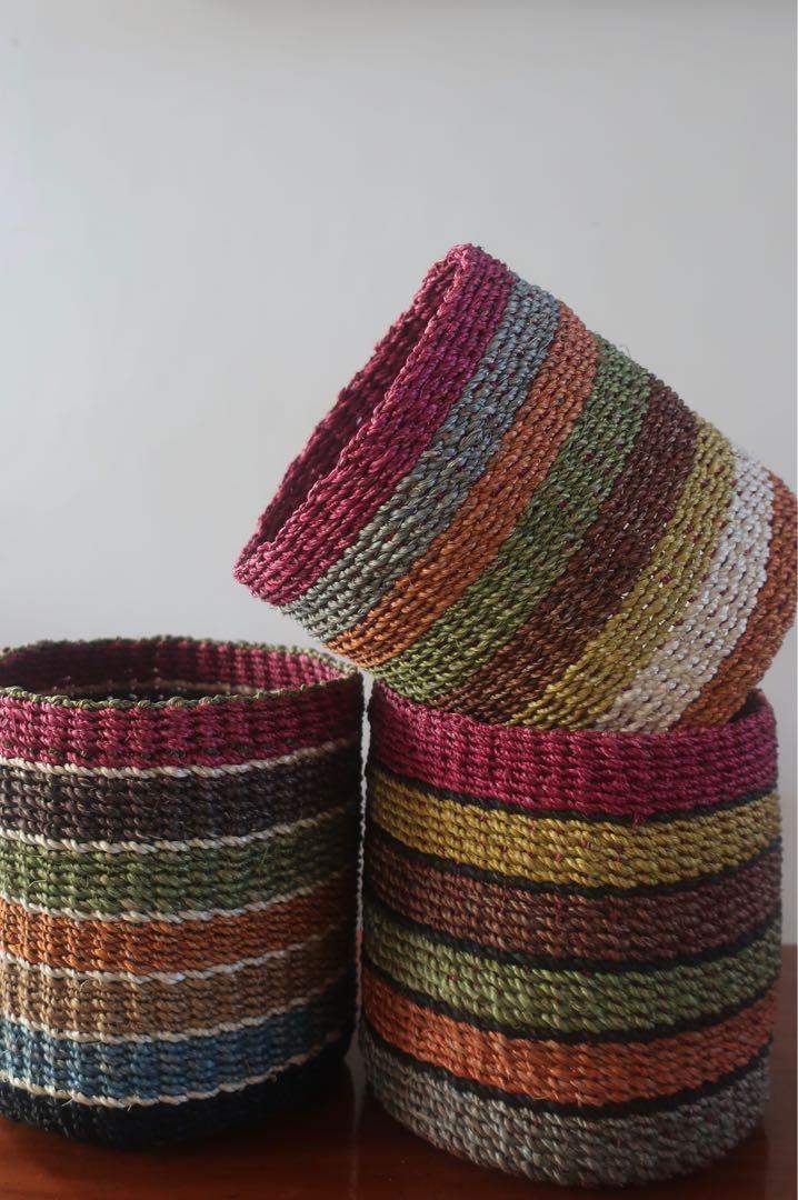 Abaca baskets (Category: Storage Boxes & Baskets) located in Pasig City. Submitted by theorchidgirl (Listing ID 1082227870, Image 1). Description: Abaca baskets good as planters or organizers Very nice colors .
