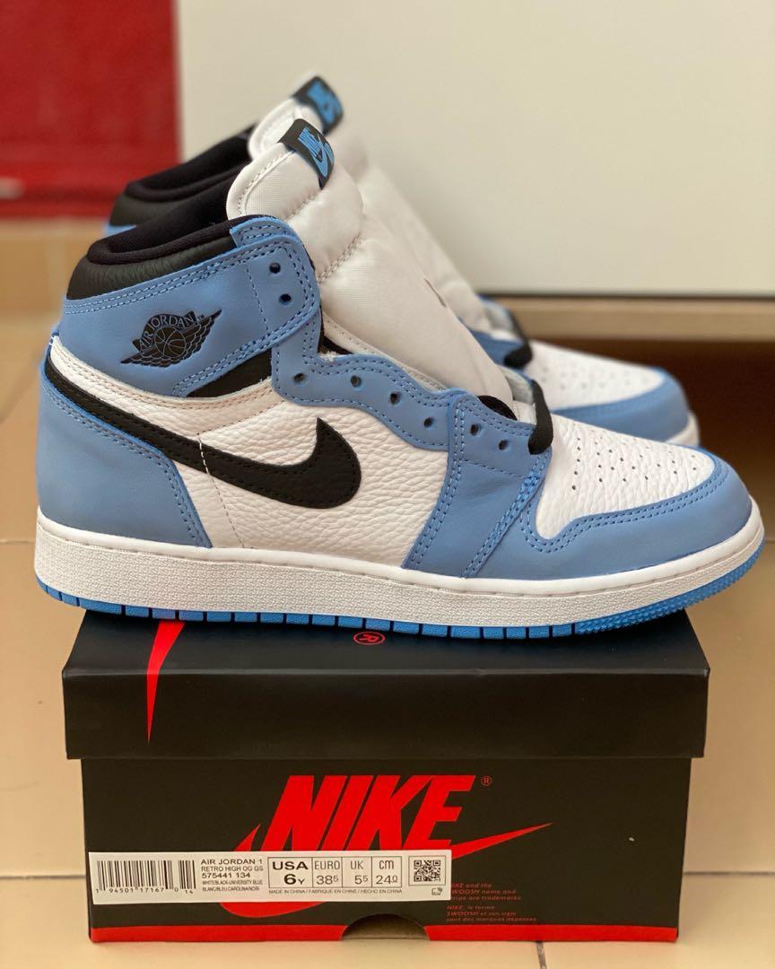 Air Jordan 1 Retro High OG University Blue, Men's Fashion, Footwear,  Sneakers on Carousell