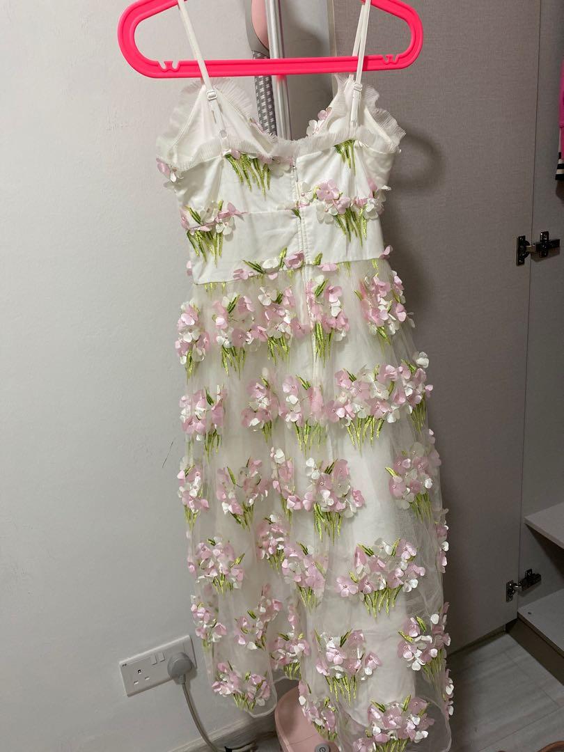Asos edition 3d floral 2025 cami midi prom dress