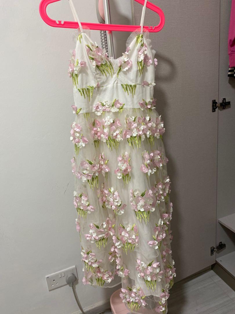 ASOS Edition 3D Floral Cami Prom MIDI Dress