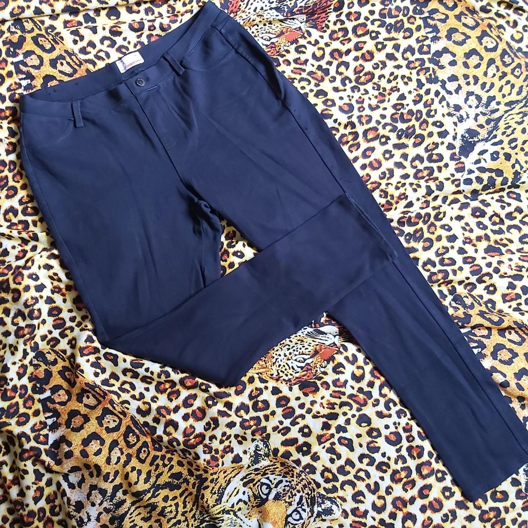 Stretchy navy blue online pants