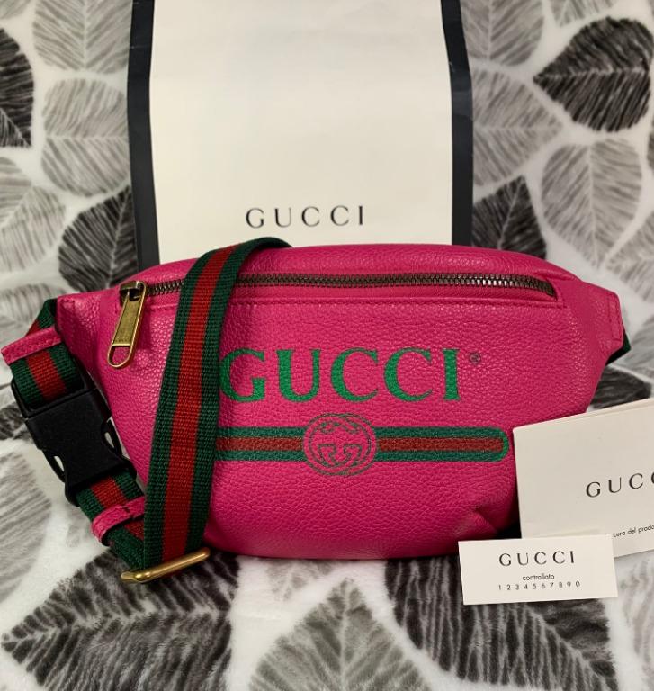 Gucci leather print belt bag 2025