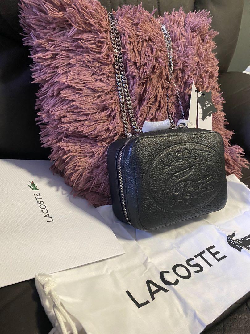 Lacoste Women's Croco Crew Print Grained Leather Zip Shoulder Bag -  ShopStyle