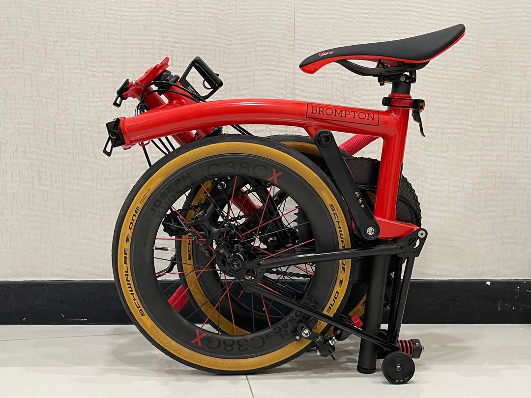Brompton Rocket Red Brompton Red Black Brompton Folding Bike Red
