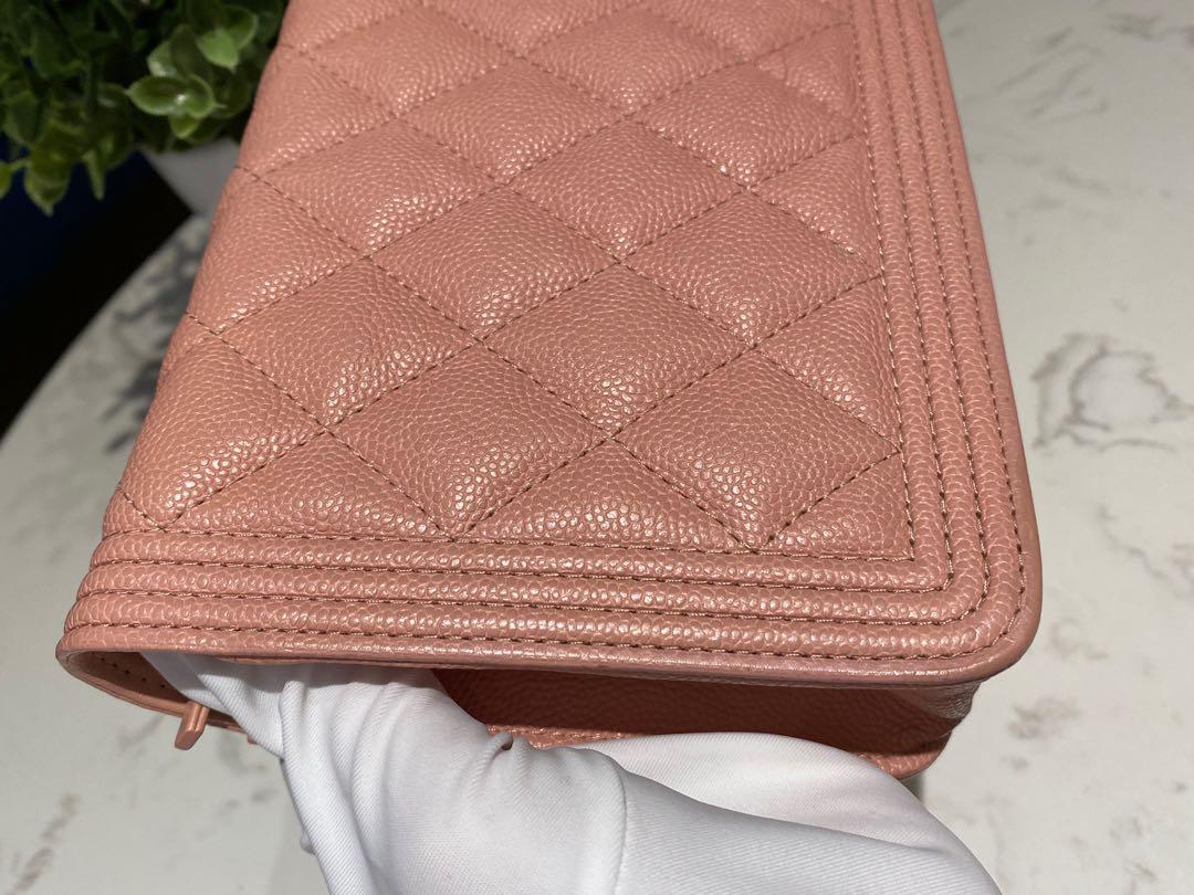 CHANEL WOC WALLET ON CHAIN PINK IRIDESCENT CAVIAR GHW