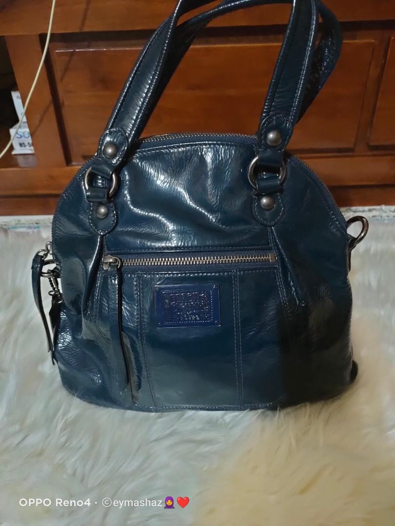 Coach Poppy Patent Leather Handbag Navy Blue | eBay