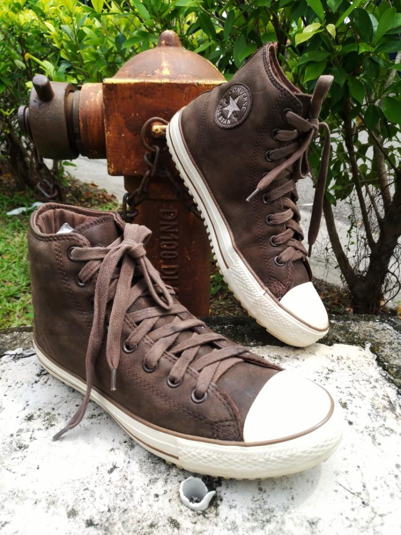 CONVERSE BROWN LEATHER HIGHCUT