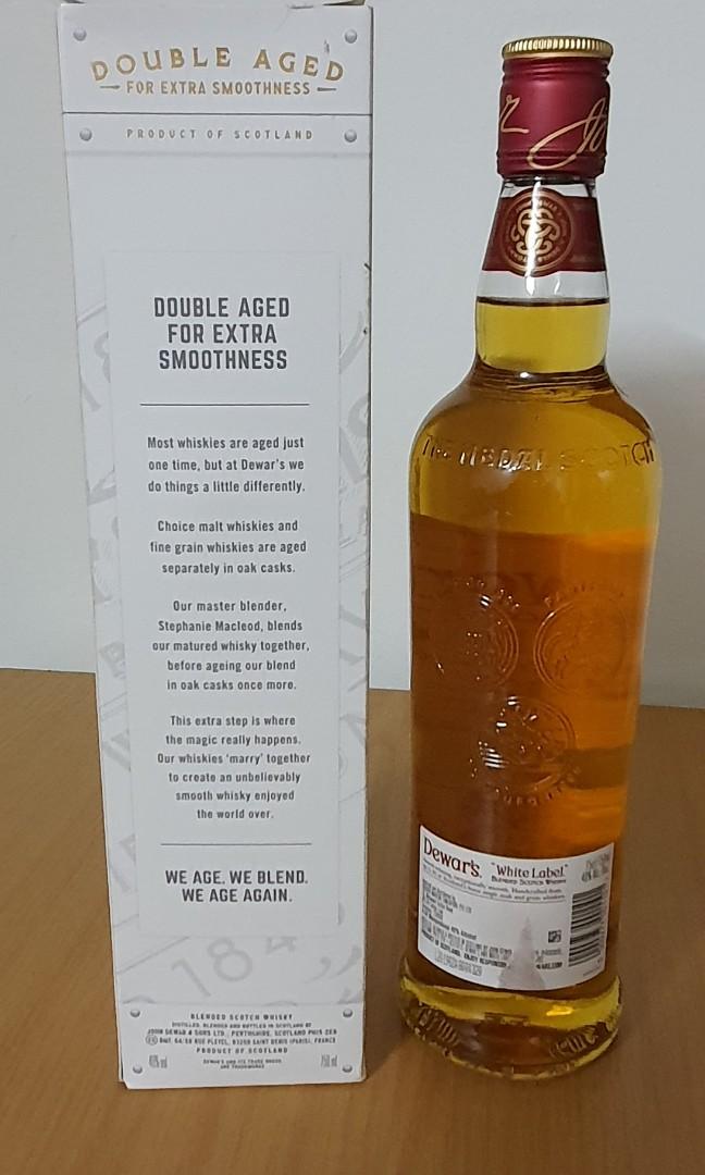 Dewars White Label 750ml in box, Food & Drinks, Alcoholic ...