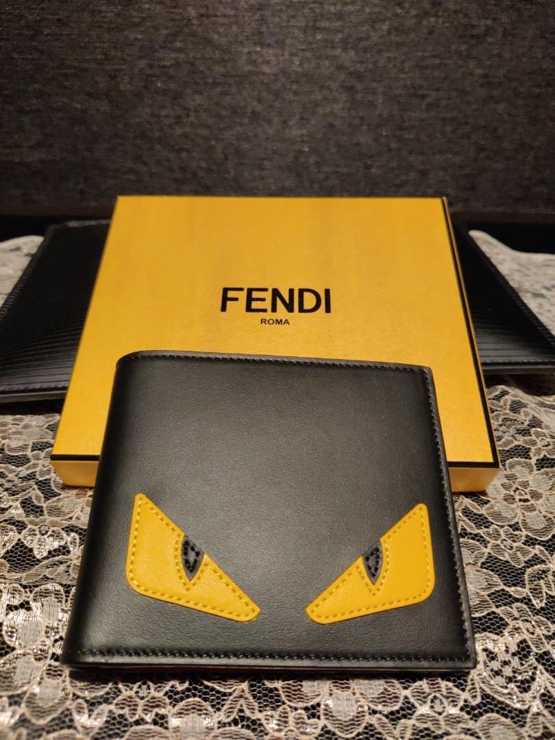 Fendi Black Leather Bug Eyes Bifold Wallet Fendi