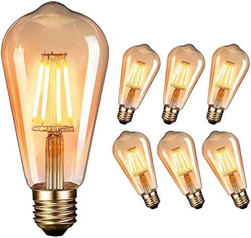 Vintage Retro LED Bulbs Edison Filament Industrial Antique Style White Amber A+ 
