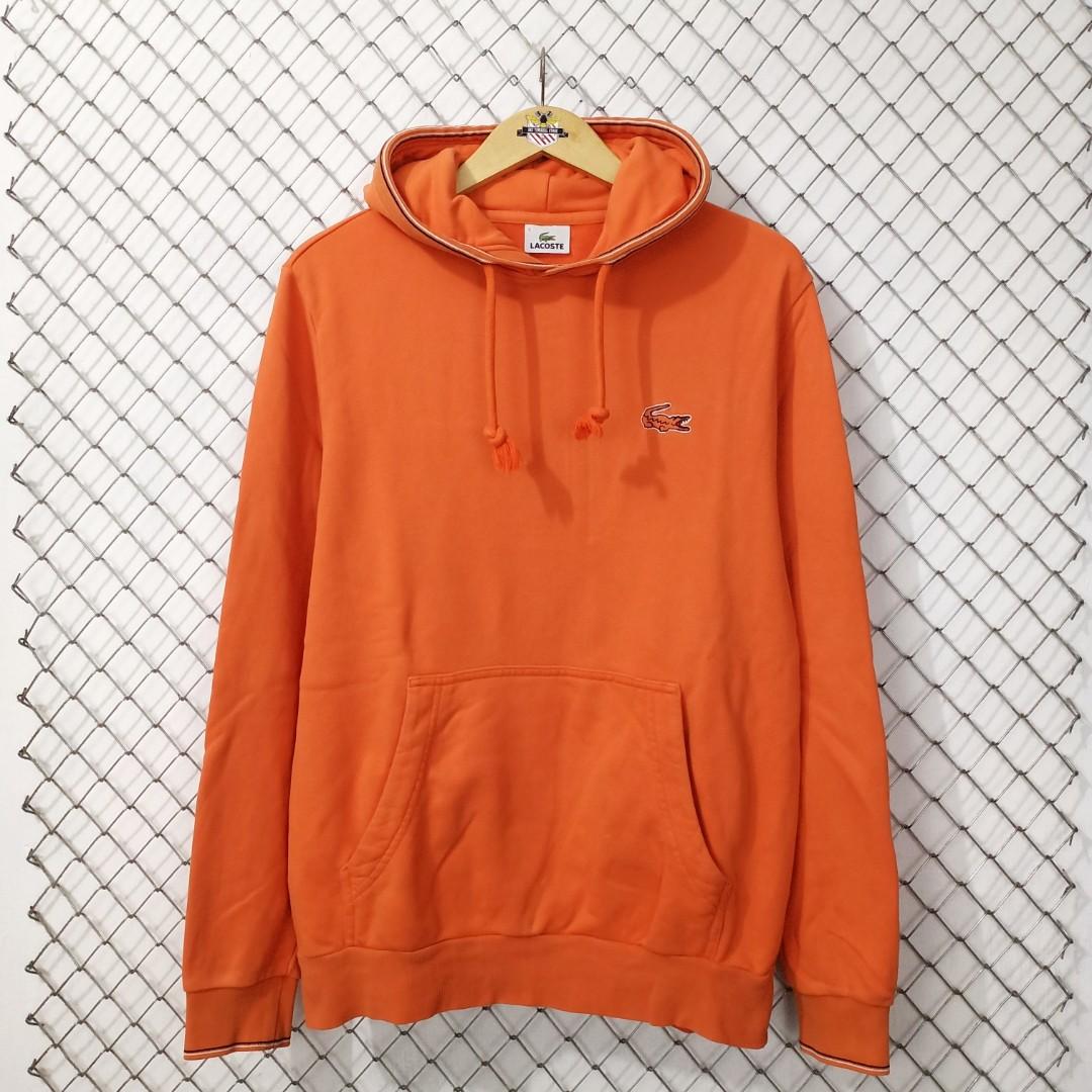 Hoodie Lacoste Orange Originals, Fesyen 