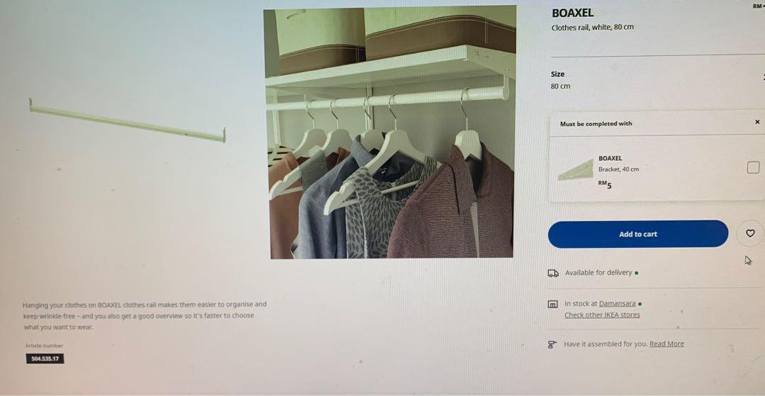 Ikea boaxel top clothes rail
