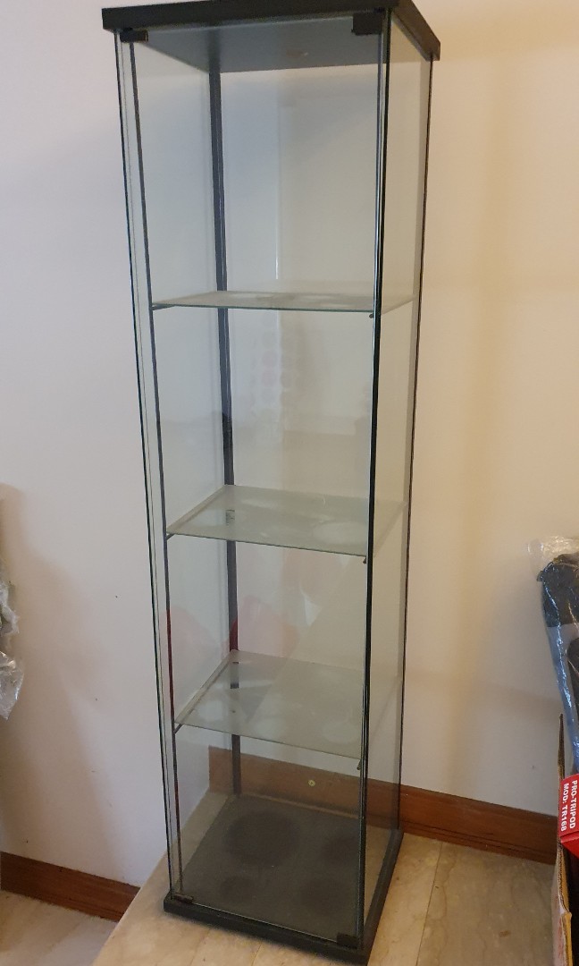 IKEA glass display Furniture & Home Living, Furniture, Shelves, & Racks on