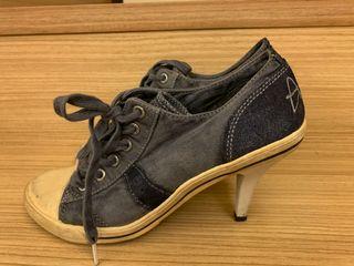 Jean high heel sneakers